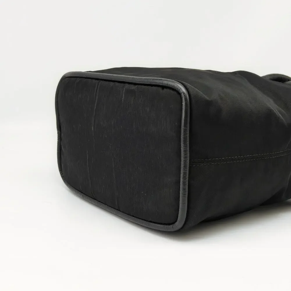 Vintage Celine Paris Black Nylon Leather Trim Tote Handbag Italy - Picture 7 of 12